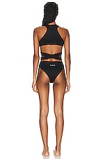 ALAÏA Criss Cross Bikini Set in Noir Alaia, view 3, click to view large image.