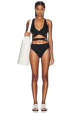 ALAÏA Criss Cross Bikini Set in Noir Alaia, view 4, click to view large image.