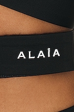 ALAÏA Criss Cross Bikini Set in Noir Alaia, view 5, click to view large image.