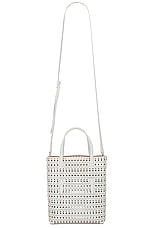 ALAÏA Mina North South Tote Bag in Blanc, view 6, click to view large image.