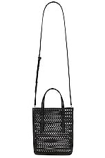 ALAÏA Mina North South Tote Bag in Noir, view 6, click to view large image.