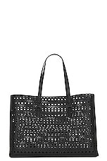 ALAÏA Mina 44 Large Tote Bag in Noir, view 1, click to view large image.
