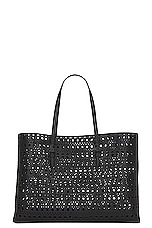 ALAÏA Mina 44 Large Tote Bag in Noir, view 3, click to view large image.