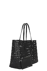 ALAÏA Mina 44 Large Tote Bag in Noir, view 4, click to view large image.