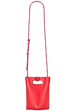 ALAÏA Folded Small Tote Bag in Rouge Vif, view 1, click to view large image.