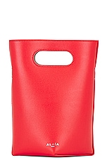ALAÏA Folded Small Tote Bag in Rouge Vif, view 3, click to view large image.