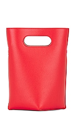 ALAÏA Folded Small Tote Bag in Rouge Vif, view 4, click to view large image.