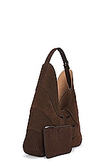 ALAÏA Delta Hobo Bag in Brun Fonce, view 3, click to view large image.