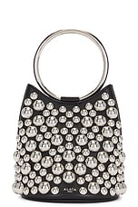ALAÏA Mini Ring Bucket Bag in Noir, view 1, click to view large image.