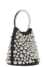 ALAÏA Mini Ring Bucket Bag in Noir, view 4, click to view large image.