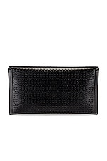 ALAÏA Louise 24 Leather Perforated Clutch in Noir, view 3, click to view large image.