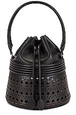 ALAÏA Corset Bucket Bag in Noir, view 1, click to view large image.