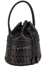 ALAÏA Corset Bucket Bag in Noir, view 4, click to view large image.