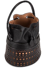 ALAÏA Corset Bucket Bag in Noir, view 5, click to view large image.