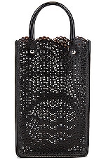 ALAÏA Garance Phone Bag in Noir, view 3, click to view large image.