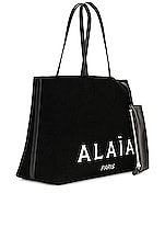 ALAÏA Small Tote Bag in Noir, view 3, click to view large image.