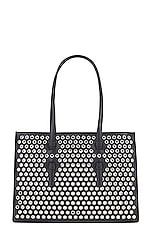 ALAÏA Flat Mina Small Bag in Noir, view 3, click to view large image.