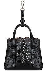 ALAÏA Mini Mina Shoulder Bag in Noir, view 3, click to view large image.