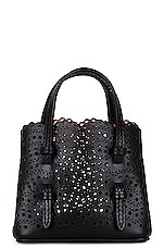 ALAÏA Mini Mina Shoulder Bag in Noir, view 4, click to view large image.