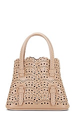 ALAÏA Mini Mina Shoulder Bag in Sable, view 4, click to view large image.