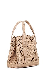 ALAÏA Mini Mina Shoulder Bag in Sable, view 5, click to view large image.