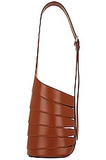 ALAÏA Small Babel Fringe Hobo Bag in Cognac, view 3, click to view large image.