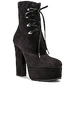 ALAÏA Platform Lace Up Boot in Carbone, view 2, click to view large image.