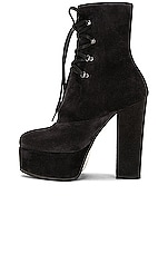 ALAÏA Platform Lace Up Boot in Carbone, view 5, click to view large image.