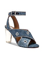 ALAÏA Ankle Strap Sandal in Blue Jeans, view 2, click to view large image.