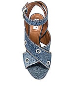 ALAÏA Ankle Strap Sandal in Blue Jeans, view 4, click to view large image.