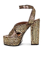 ALAÏA Platform Sandal in Or, view 5, click to view large image.