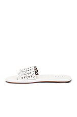 ALAÏA Perforated Flat Sandal in Blanc Casse, view 5, click to view large image.