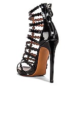 ALAÏA Cage Patent Leather Sandals in Noir, view 3, click to view large image.