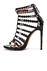 ALAÏA Cage Patent Leather Sandals in Noir, view 5, click to view large image.