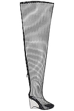 ALAÏA Wedge Over The Knee Boot in Noir, view 1, click to view large image.