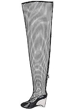 ALAÏA Wedge Over The Knee Boot in Noir, view 5, click to view large image.