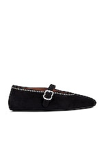 ALAÏA Ballerina Flat in Noir, view 1, click to view large image.