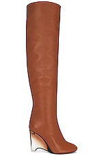 ALAÏA Wedge Boots 100 in Cognac, view 1, click to view large image.