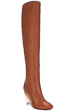 ALAÏA Wedge Boots 100 in Cognac, view 2, click to view large image.