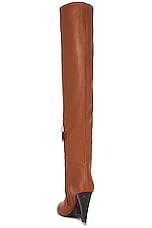 ALAÏA Wedge Boots 100 in Cognac, view 3, click to view large image.