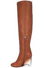 ALAÏA Wedge Boots 100 in Cognac, view 5, click to view large image.
