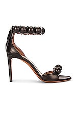 ALAÏA Leather Bombe Sandals in Noir, view 1, click to view large image.
