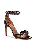 ALAÏA Leather Bombe Sandals in Noir, view 2, click to view large image.