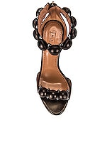 ALAÏA Leather Bombe Sandals in Noir, view 4, click to view large image.