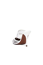 ALAÏA Coeur Heart Mule in Blanc Optique, view 3, click to view large image.