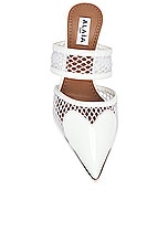 ALAÏA Coeur Heart Mule in Blanc Optique, view 4, click to view large image.