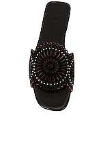 ALAÏA Perforated Molukai Mules in Noir, view 4, click to view large image.