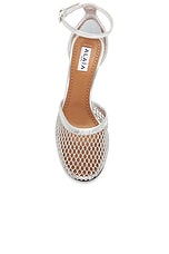 ALAÏA Fishnet Sandal in Argent, view 4, click to view large image.