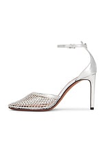 ALAÏA Fishnet Sandal in Argent, view 5, click to view large image.