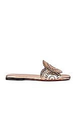 ALAÏA Perforated Molukai Mules in Or Rose Brosse, view 1, click to view large image.